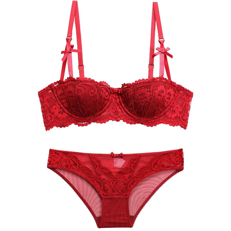 Seamless Lace Push-Up Bra & Panty Set
