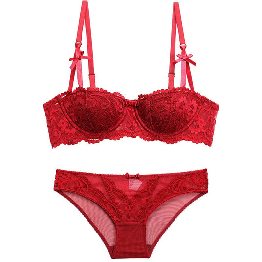 Seamless Lace Push-Up Bra & Panty Set