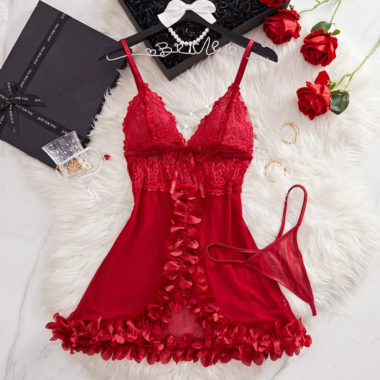 Women's Sexy Red Lingerie Night Dress