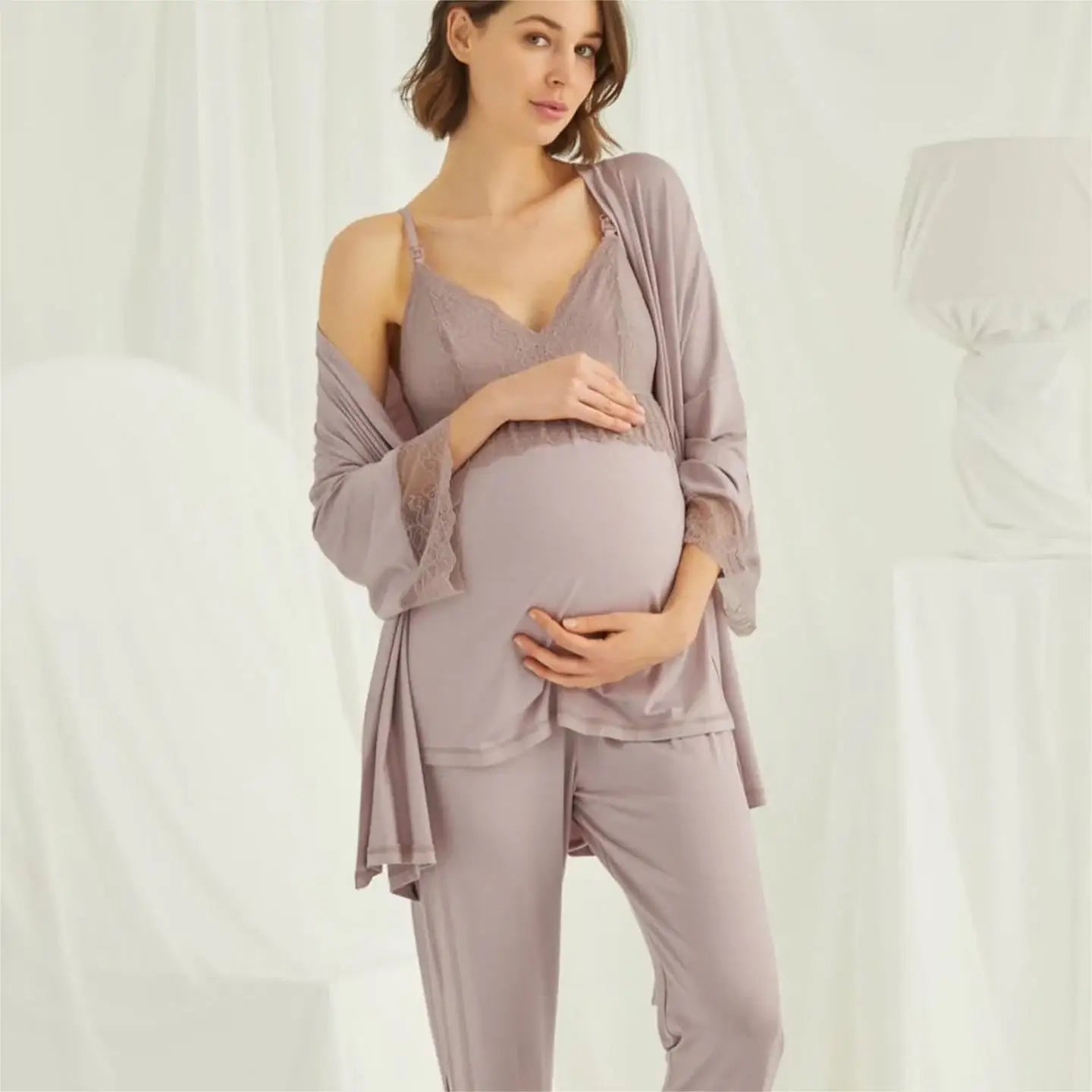 Sleeveless Maternity Nursing Sleepwear Set