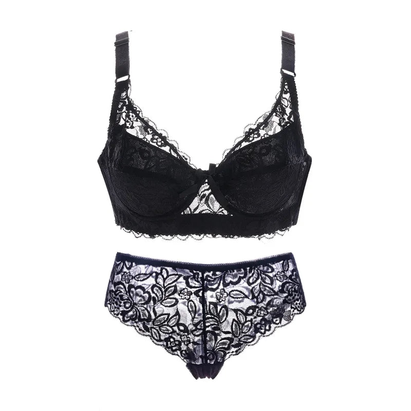 Plus Size Lace Push-Up Bralette Set