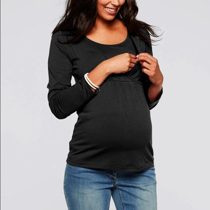 Elegant Elastic V-Neck Nursing Top