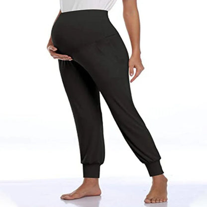 High Waist Stretch Joggers with Pockets
