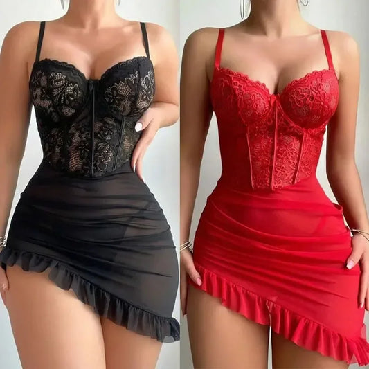 Transparent Lace Underwire  Set