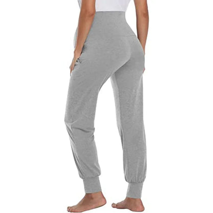 High Waist Stretch Joggers with Pockets