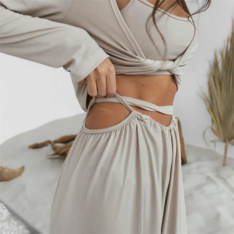 Long Sleeved Pants Set Sleepwear