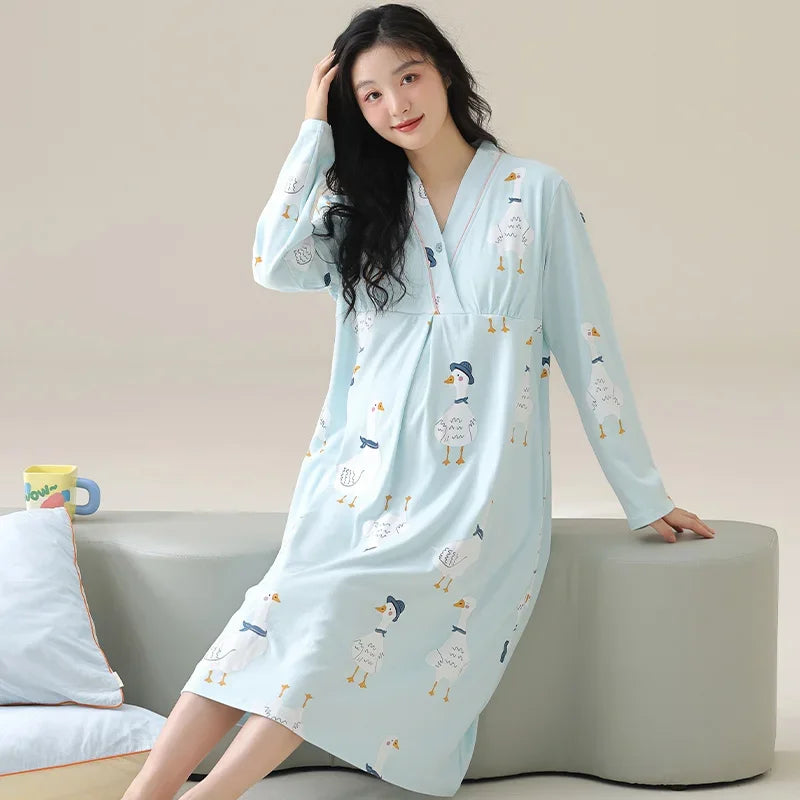 Gown – Long Sleeve Nursing Pajamas