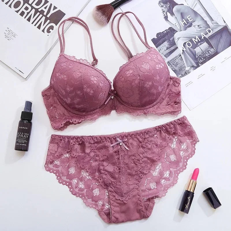 Japanese Style Lace Push-Up Bra Set