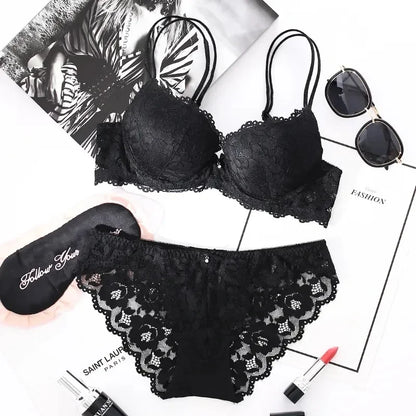 Japanese Style Lace Push-Up Bra Set
