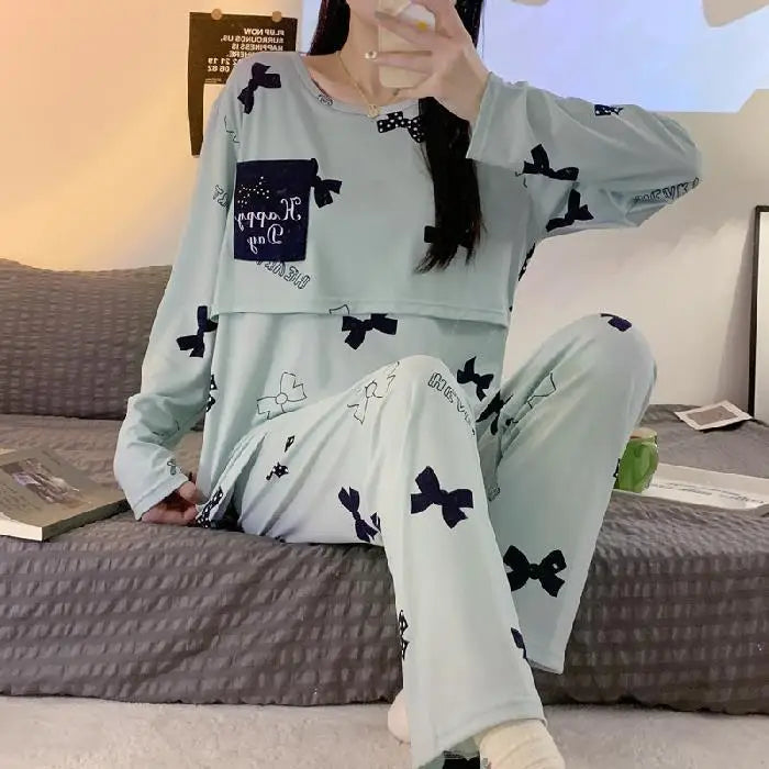 2-Piece Maternity Breastfeeding Pajamas Set