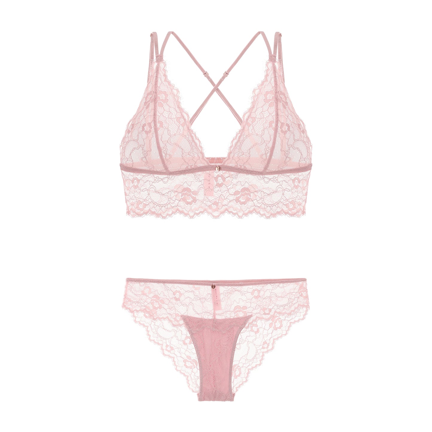 Elegant Scalloped Lace Wireless Set