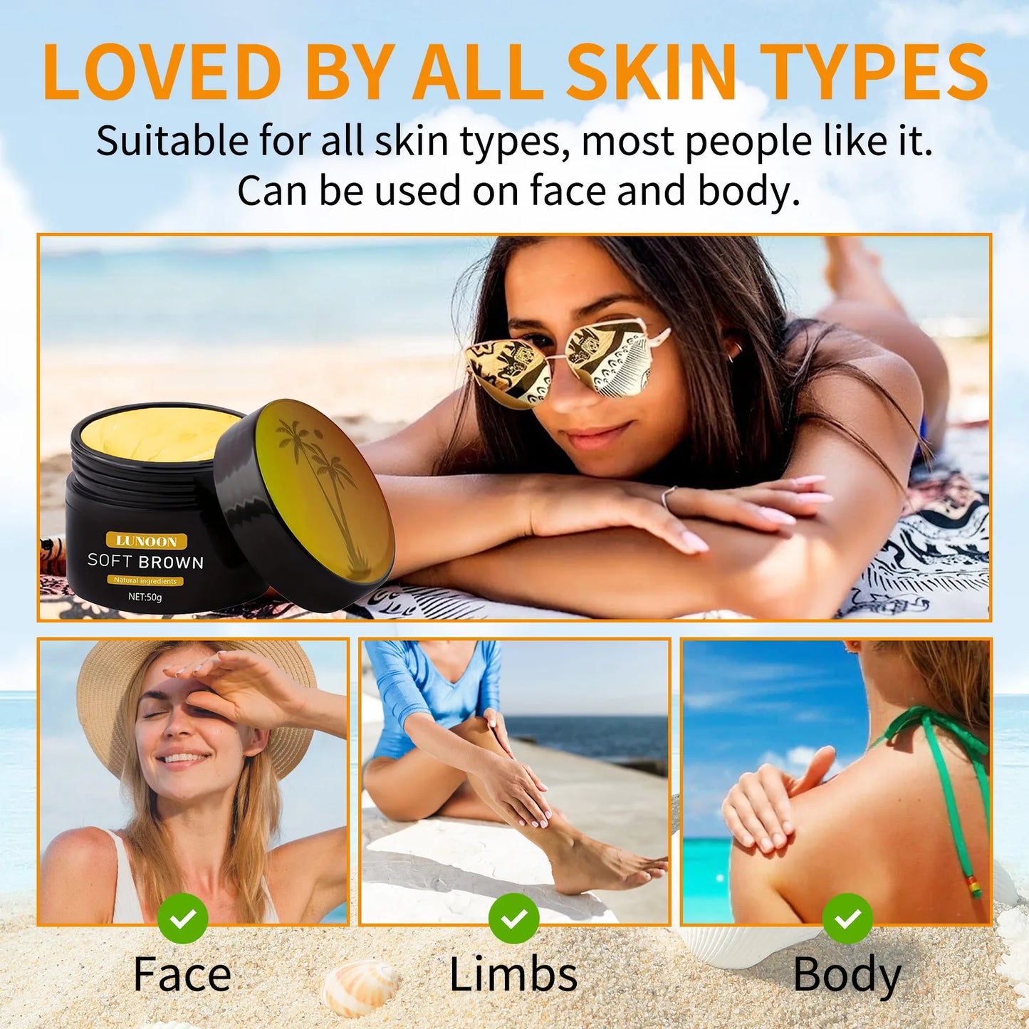 LUNOON SOFT BROWN 50g Natural Self-Tanning Balm