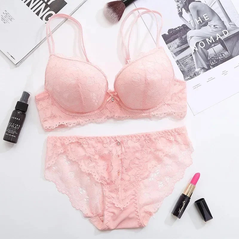 Japanese Style Lace Push-Up Bra Set