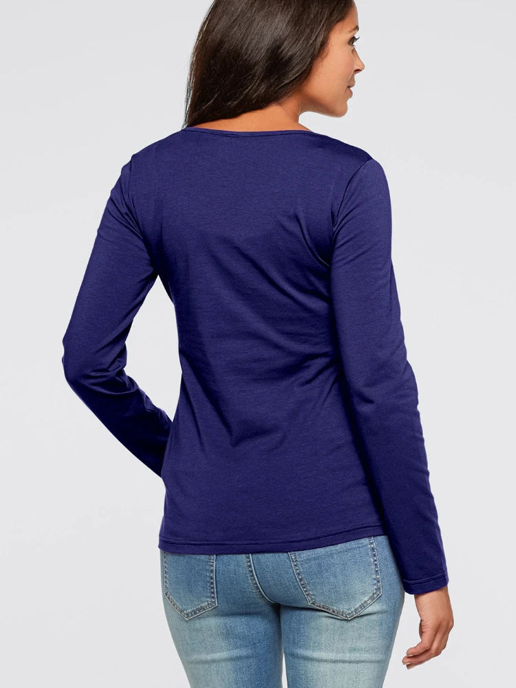 Elegant Elastic V-Neck Nursing Top