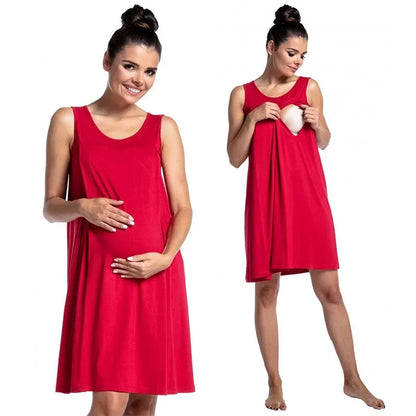 Solid Color Nursing Dress