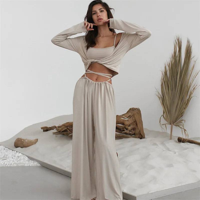Long Sleeved Pants Set Sleepwear