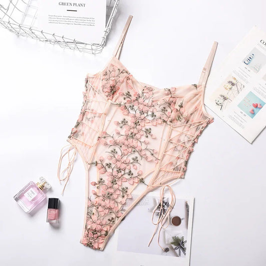 Lace Embroidered Lingerie Jumpsuit