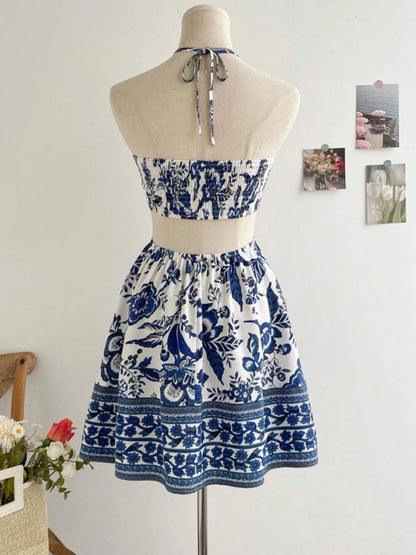 Romantic Floral Print Vacation Dress