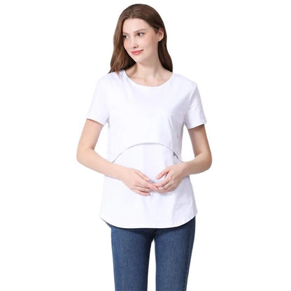 Plus Size Maternity Nursing T-Shirt Short