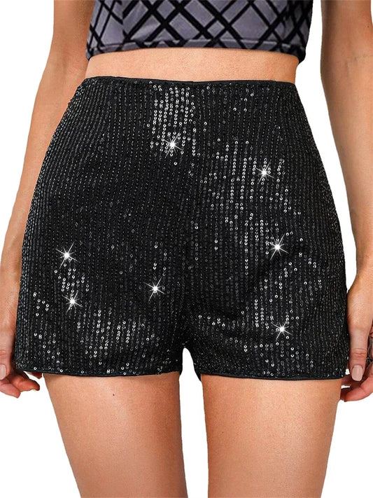 Women’s Sequin High Waist Shorts
