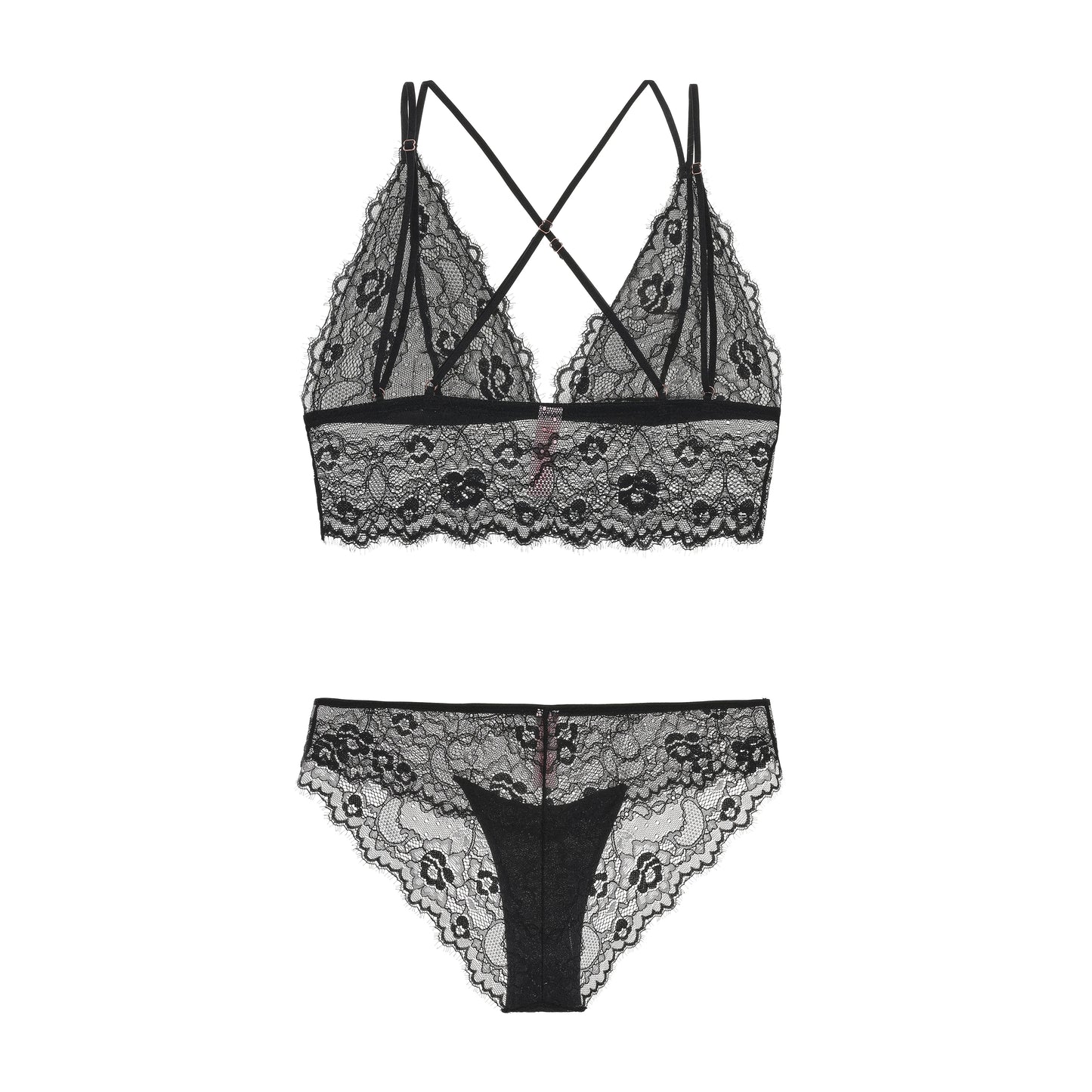 Elegant Scalloped Lace Wireless Set
