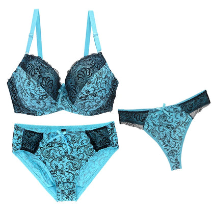 3-Piece Seamless Push-Up Bra Set