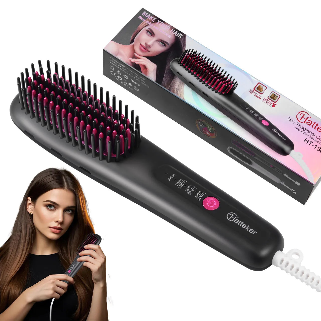 Hatteker Ion Adjustable Straightening Comb
