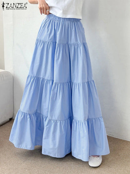 ZANZEA Women’s Tiered Maxi Skirt
