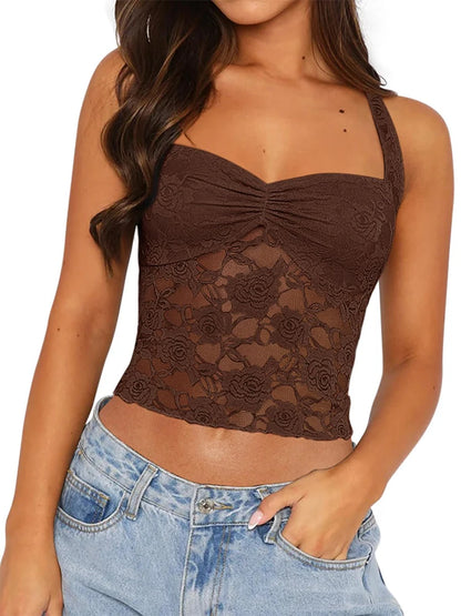 Women's Sexy Lace Tie Tank