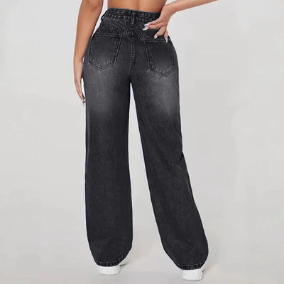 Women’s High Waist Wide Leg Mom Jeans