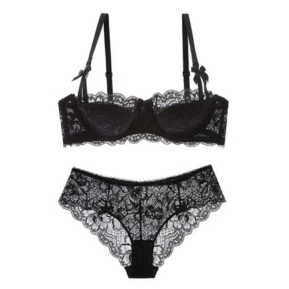 Rabbit Ear AB Cup French Lace Bra Set