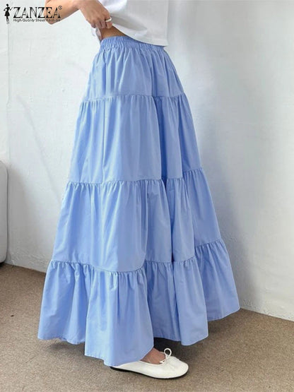 ZANZEA Women’s Tiered Maxi Skirt