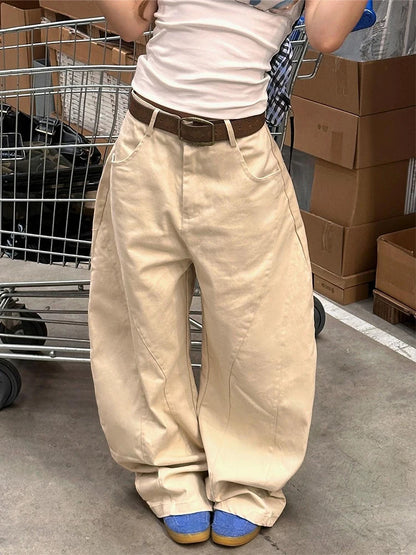 Khaki Vintage High Waist Leg Jeans