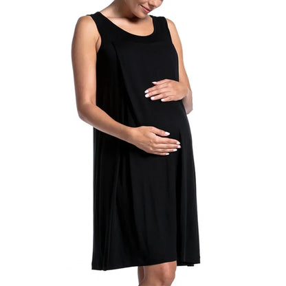 Solid Color Nursing Dress