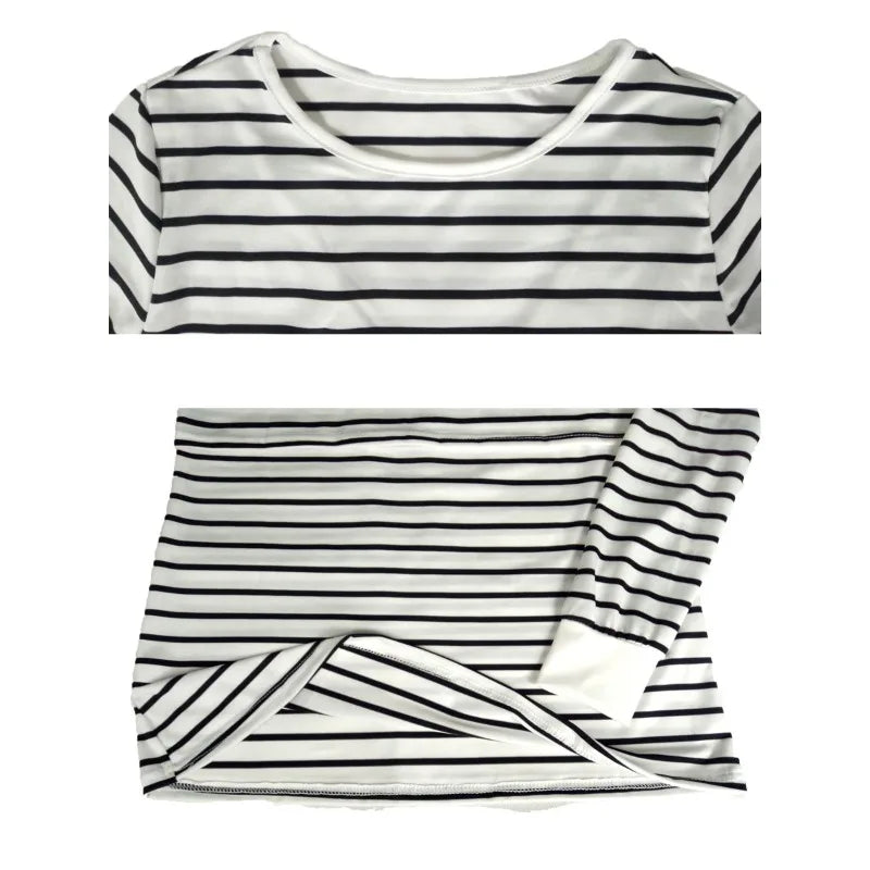 Striped Long Sleeve Nursing Tee