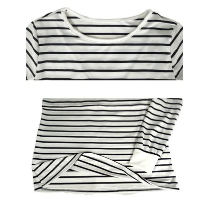Striped Long Sleeve Nursing Tee