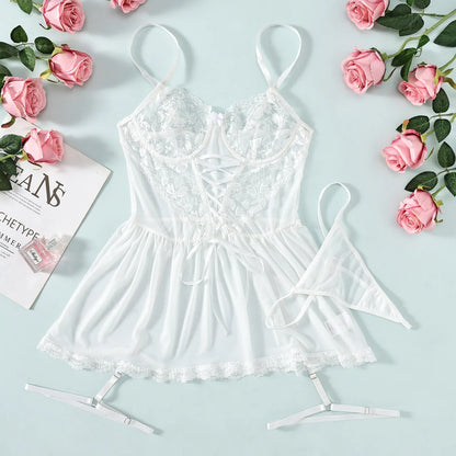 Sexy Transparent Lace Lingerie Set
