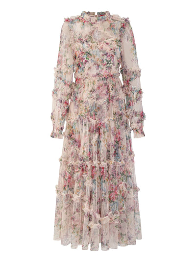 Elegant Lace Floral Prom Dress