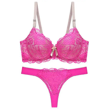 Plus Size Push-Up Lace Bra Set