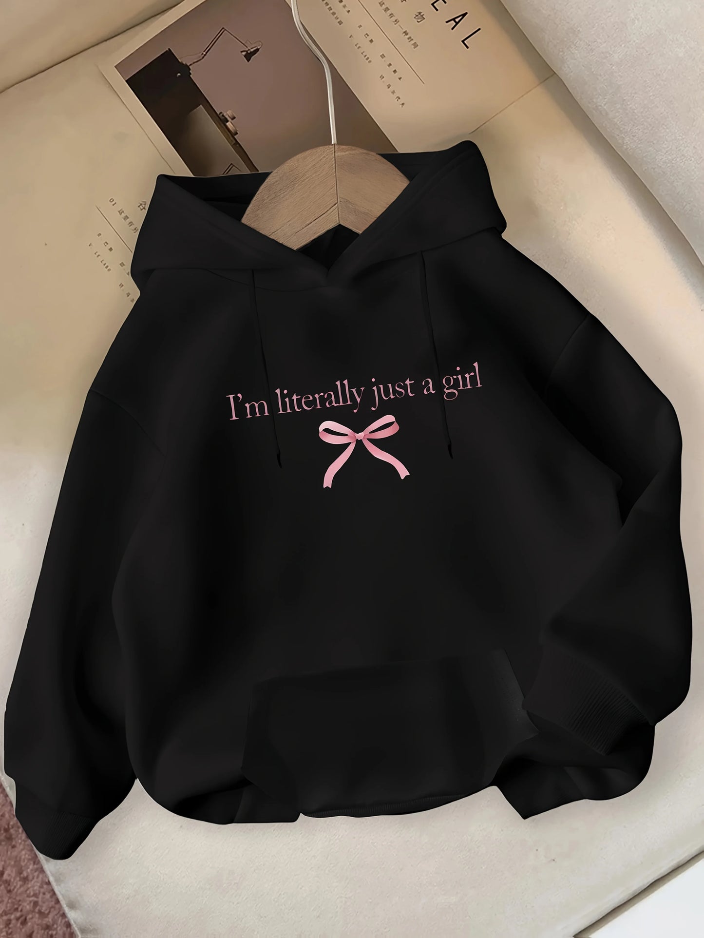 Pink Bow Print Women’s Hoodie