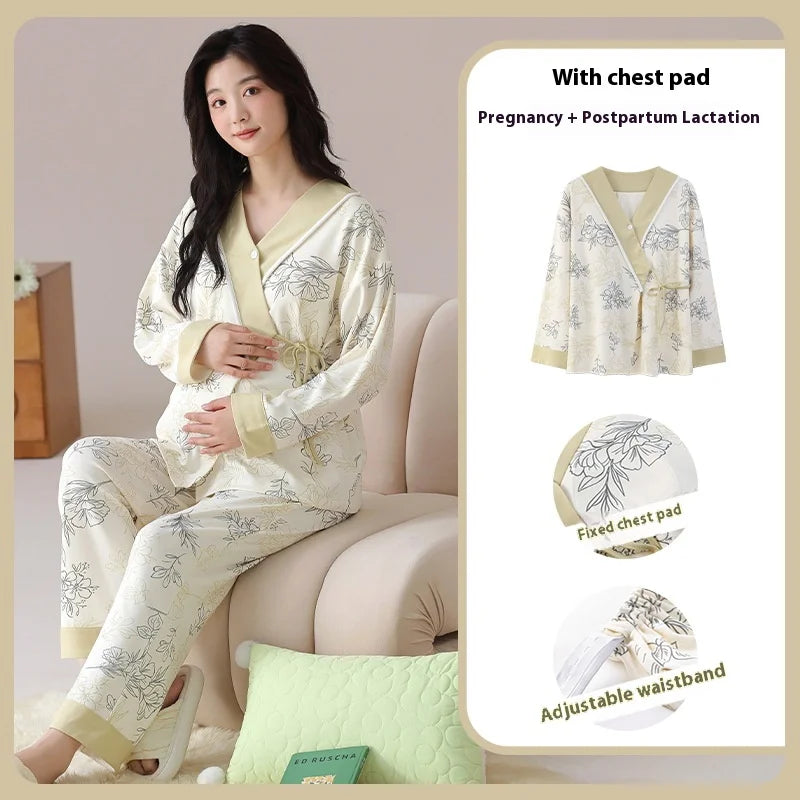 Nursing Pajamas with Chest Cushion