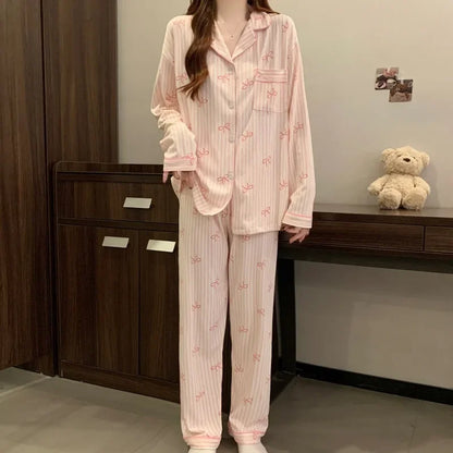 Striped Maternity Cardigan Pajama Set