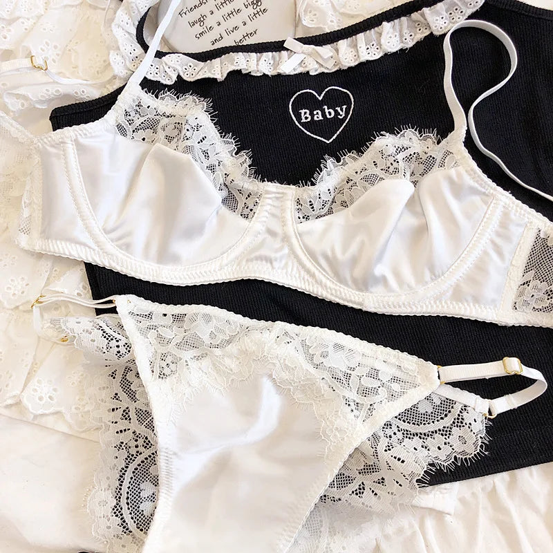 Ultra-Thin French Lace Bra & Thong Set