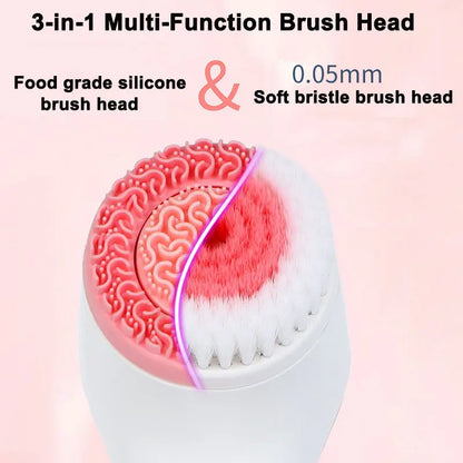 3-in-1 Electric Sonic Facial Cleansing Brush
