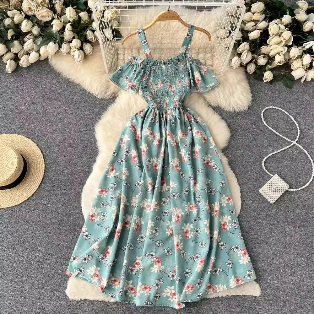 Floral Print Vacation Beach Dress
