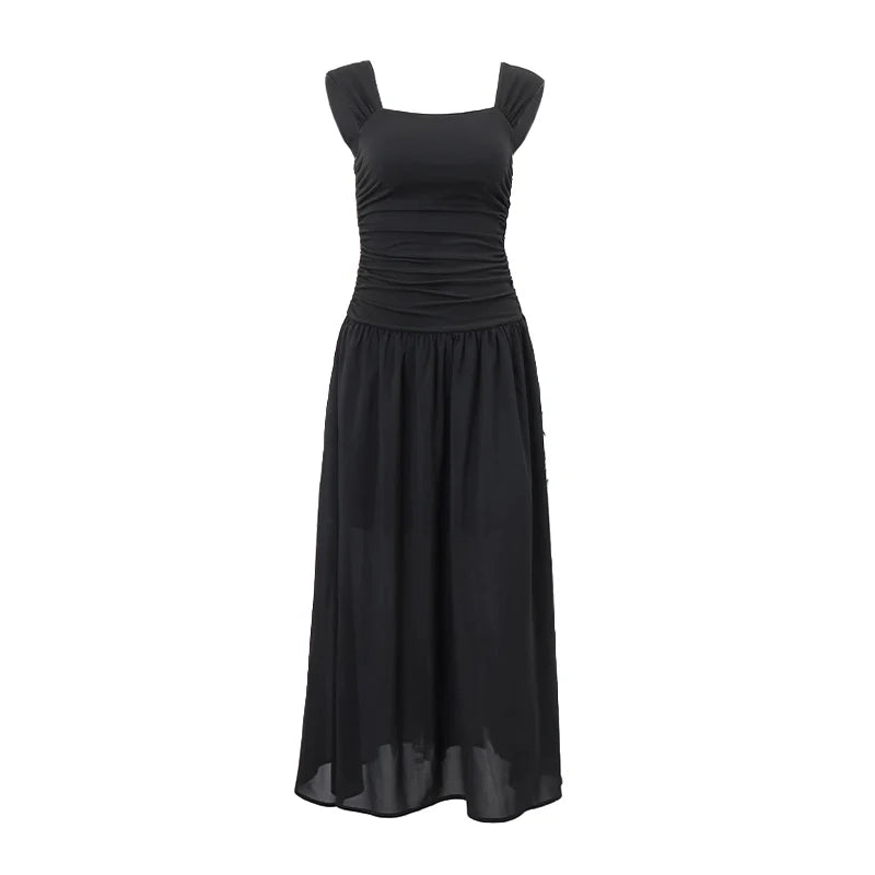 Elegant Ruched Slip Maxi Dress