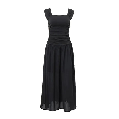 Elegant Ruched Slip Maxi Dress