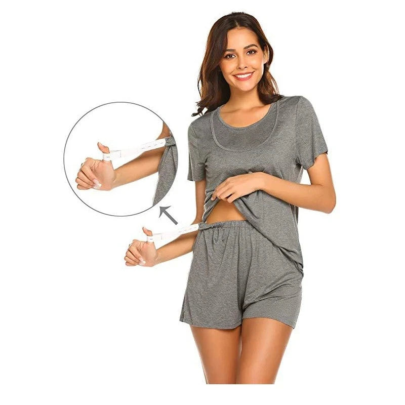 Plus Size Maternity Nursing Pajamas Set