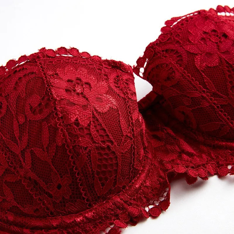 Seamless Lace Push-Up Bra & Panty Set