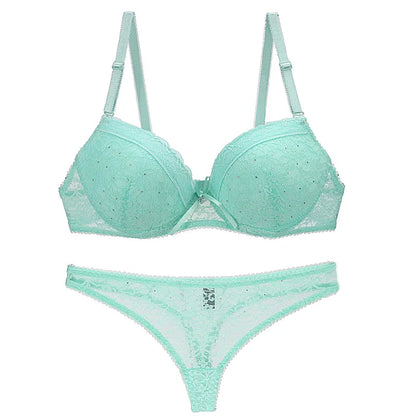 Multicolor Push-Up Lace Bra Set